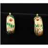 Image 1 : 14K Enamel Flower Earrings