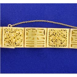 18K Chinese Good Health and Life Bracelet