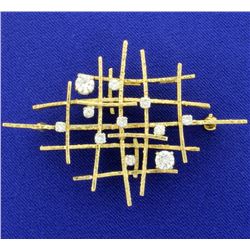 Vintage 18K 1.25ct Total Weight Diamond Pin