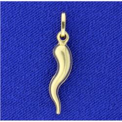 Italian Made 14K Bull Horn Pendant
