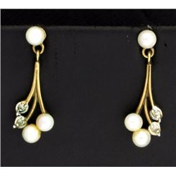 Pearl & Diamond Earrings