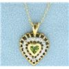 Image 1 : Peridot & Diamond Heart Necklace