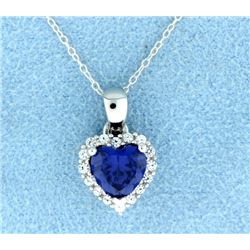 Sterling silver pendant with Lab Tanzanite