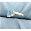 Image 2 : Blue Topaz and Diamond Ring in Sterling Silver