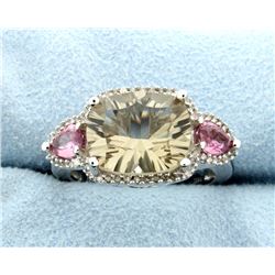 Green & Pink Topaz Ring