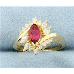 Ruby & Diamond 14k Yellow gold Ring