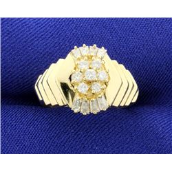 15 Diamond Cluster 14k Ring