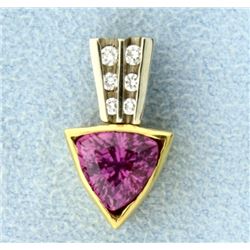 18K Pink Sapphire & Diamond Pendant