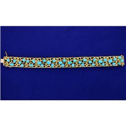18K Gold and Turquoise Bracelet