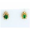Image 1 : Natural Emerald and Diamond Earrings