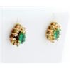 Image 2 : Natural Emerald and Diamond Earrings