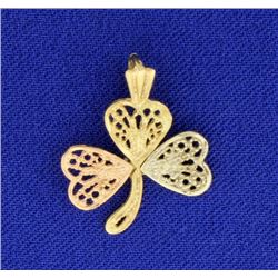 14K Three Leaf Clover pendant