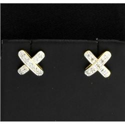 Diamond "x" Earrings