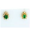 Image 1 : Natural Emerald and Diamond Earrings