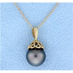 Tahitian Pearl pendant with chain