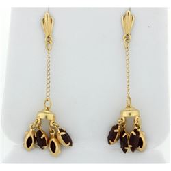 Dangle style earrings with Red Stones