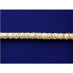 1.5 Carat Line Diamond 14k Bracelet