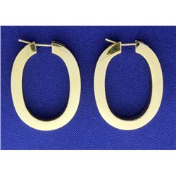 Large 14k Elongated Hoop Earrings