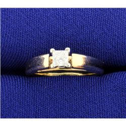 Princess Cut Diamond Solitaire 14k Ring
