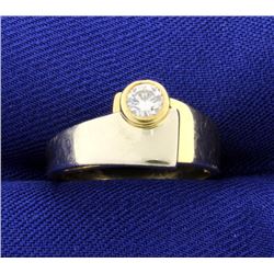 18k White & Yellow Gold Diamond Bezel Set Ring