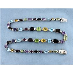 Amazing 50 Carat Gemstone Sterling Silver Necklace