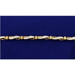 1.50 Carat Diamond Baguette Channel Set 10K Yellow Gold Bracelet