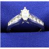 Image 1 : 14K White Gold 1 Carat Diamond Ring