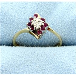 Diamond & Ruby Fashion 14K Ring