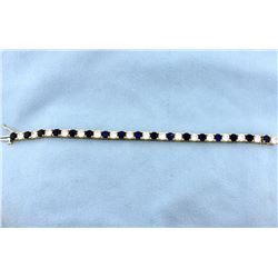 14k gold bracelet with cz and lab sapphire