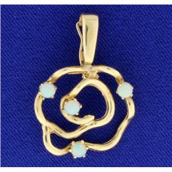 Opal and 14k gold Pendant