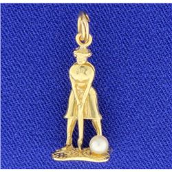 14k Pearl Gold Pendant