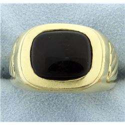 18 K Yellow Gold Men's Onyx Ring