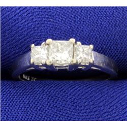 1ct Total Weight Three Stone Princess Cut Diamond Ring