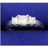 Image 1 : 1ct Total Weight Three Stone Princess Cut Diamond Ring