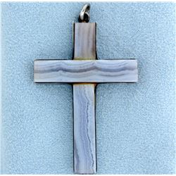 Sterling Silver & Marble Cross Pendant