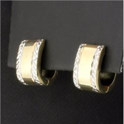 Diamond Cut "U" Shaped Earrings