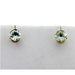 1ct Total Weight Aquamarine Stud Earrings