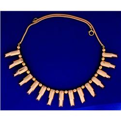 Vintage Designer Rose Gold Statement Necklace