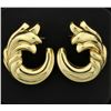 Image 1 : Unique Crashing Waves Gold Earrings