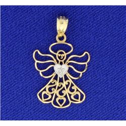 14K Angel Pendant