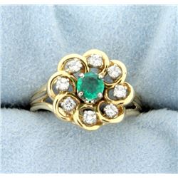 Natural Emerald and .4 ct TW Diamond Ring