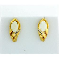 Opal and Diamond Earrings