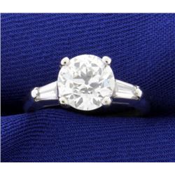 GIA Certified 2 1/2 ct TW Vintage Diamond Ring in Platinum