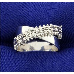 Criss Cross Ring in 14K White Gold