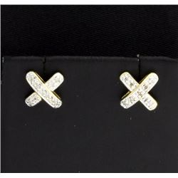Diamond "x" Earrings