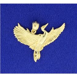 14K Herring Bird Pendant