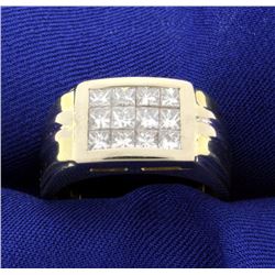 18K Men's Invisible-Set 1.8ct TW Diamond Ring