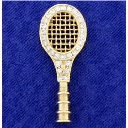 Diamond Tennis Racket Pendant