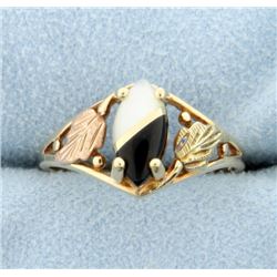 Onyx & Quartz Ying/Yang Ring