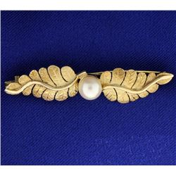 Pearl & Leaf Pin